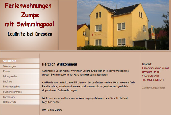 Ferienwohnungen Zumpe, jetzt direkt bei Ihrem Dresden Tourismus - Fremdenverkehrsbüro buchen