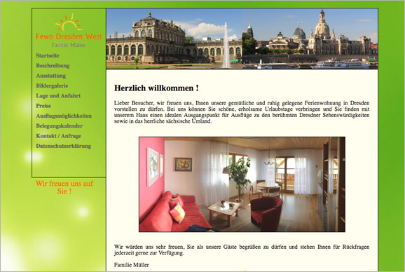 Fewo-Dresden-West, jetzt direkt bei Ihrem Dresden Tourismus - Fremdenverkehrsbüro buchen